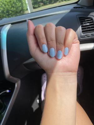 Milky Blue Gel Manicure