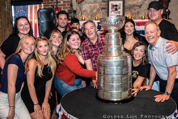 The Stanley Cup 2024 tour celebration at Menotomy Grill. Arlington, MA.