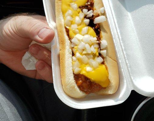 Coney cheese dog