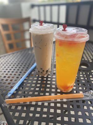 Milk Tea & Passion Fruit Boba