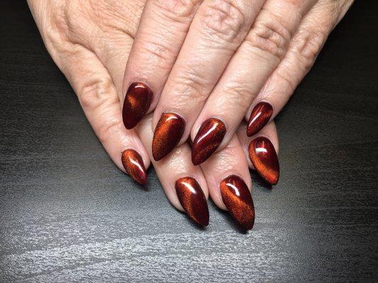 Fall Nails designs with Wave Cat eye Gel.