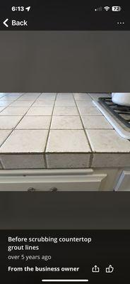 Dirty countertop grout