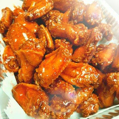 50 Party wings (honey barbecue, buffalo, or plain)