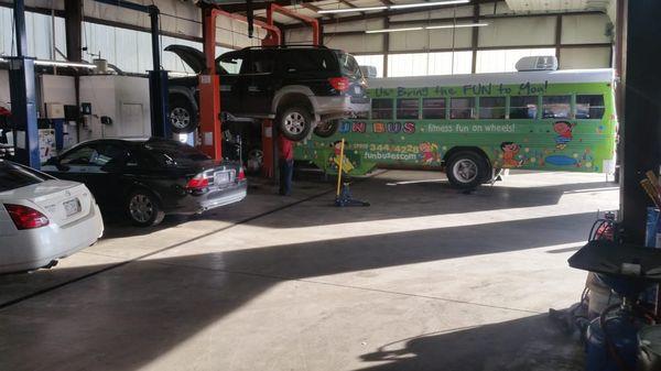 We work on big vehicles which can fit in the shop here in Parker Colorado.