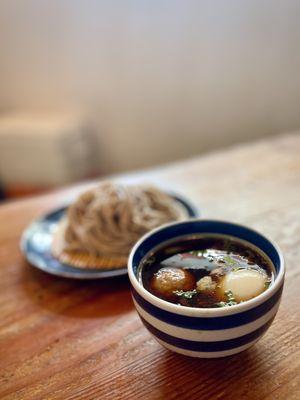 Kamonegi Seiro | duck breast, duck tsukune meatball, leek, yuzu zest