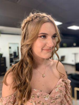 Beautiful makeup and hair done by Megan Rae Ann at Prova Salon in Stockton  Romantic look for senior graduation pictures