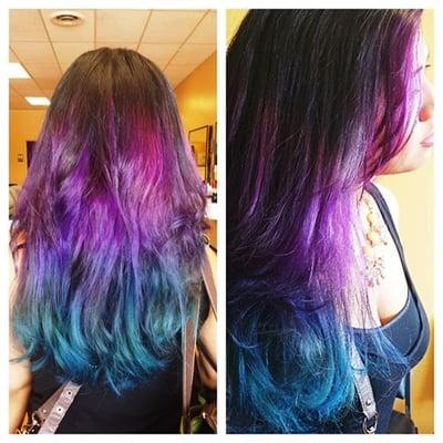 purple teal ombre