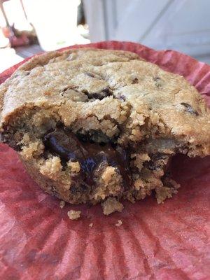 inside of the chocolate chip lava cake