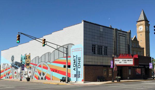 Exterior with view of mural