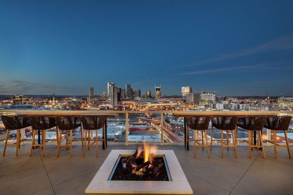 Rooftop Lounge with Firepit