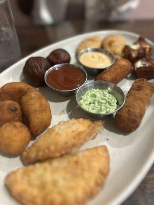 Empanadas Carne Croquetas Spicy Goat Cheese Croquetas Bacalao Croquetas Queso Frito Aguacate Relleno Bolas De Platano Rellenas Con Picadillo