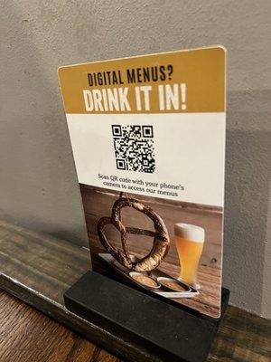 Digital drink menu