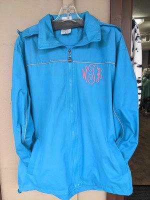 Monogrammed rain coat