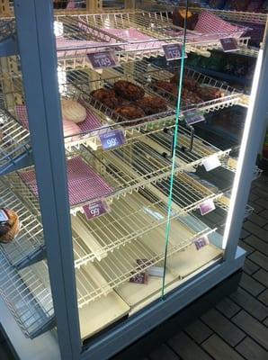 The bakery selection is often empty by 10am. Poor ordering on their part.