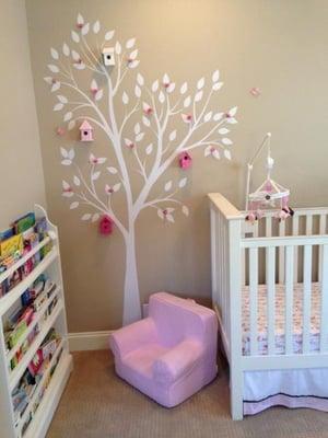 Gorgeous Tall Tree Waving with Butterflies and Blossoms