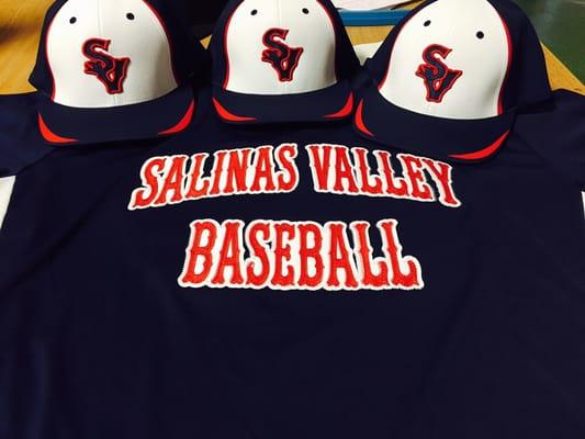 Tackle Twill front Salinas Valley  Baseball  Jersey with SV 3D Puff Hats.