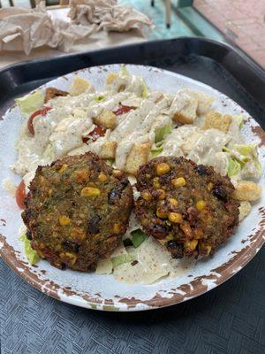 Salad with falafel