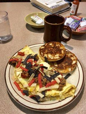 Fiesta Omelette with English muffins