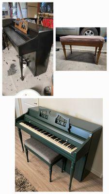 Painted Piano and Bench