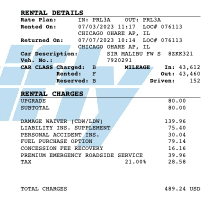 This was Thrifty's charge on top of the Expedia charge = $489.24