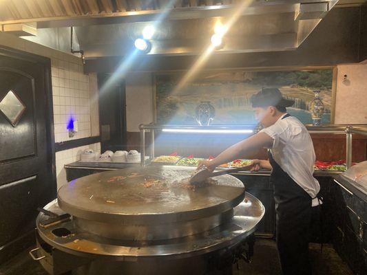 Cooking the great food @Mongolian House