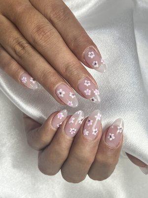 Call :(626)-796-9999.  GelX with design #korean nail art#apresgelx #gelbuilder #nailart #pedicure #japanesegel #naildesign#trendynails