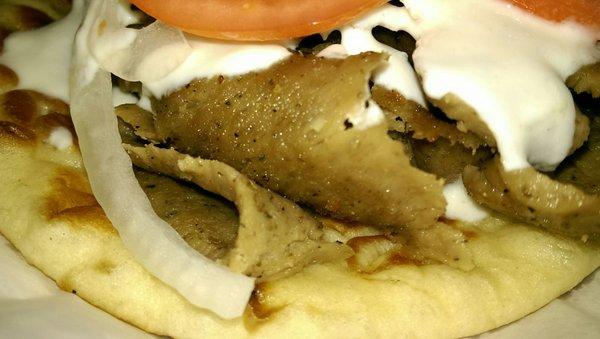 Let's get up close with the gyro meat, nice.