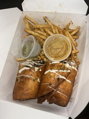 Chimichanga with fries