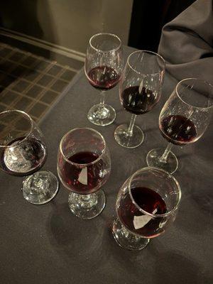 3 different red wine samples