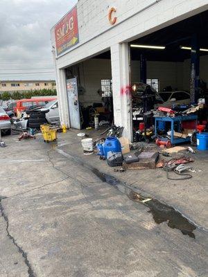 The garages where other car work is done