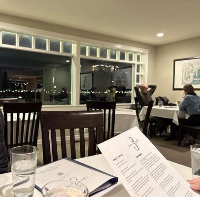 One of the dining area, it overlooks the town below.