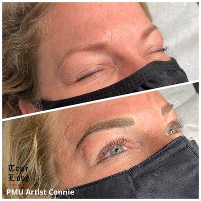 Microblading done by PMU Artist Connie