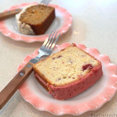 Raspberry loaf and olive oil loaf