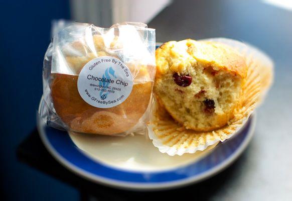 Chocolate Chip and Cranberry Orange muffins