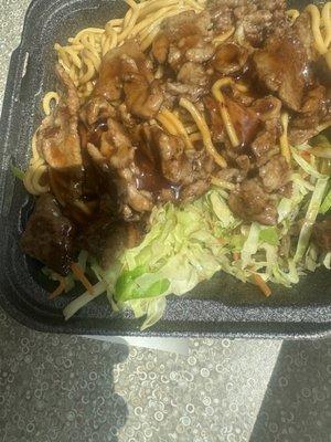 Beef teriyaki and noodles