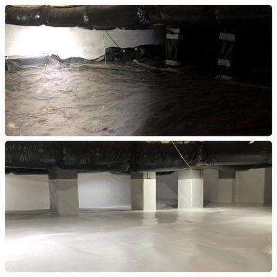 Crawlspace Encapsulation Before/After