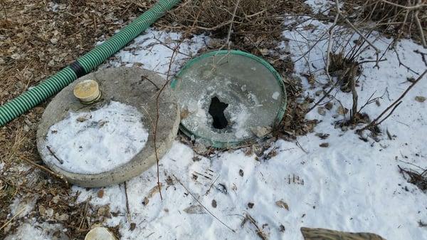 What a frozen septic tank can look like