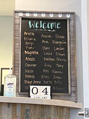 How cute is this? A welcome sign welcoming all of the patients!