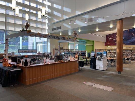 The info desk as you first enter the main area.