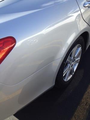 This is AFTER ABC Auto Body took care of my dent!