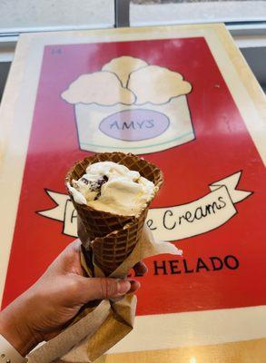 Cookies + cream waffle cone