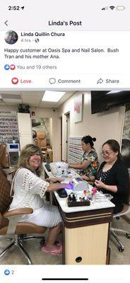 Happy client getting nails done