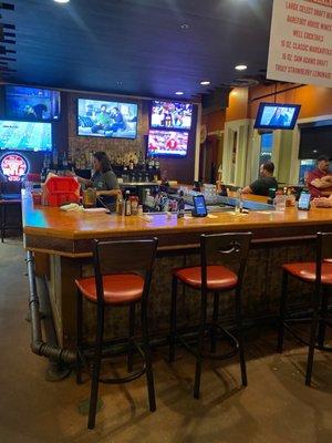 Bar area with attentive bartender