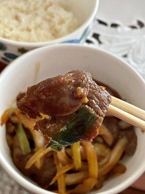 S14. Mongolian Beef - meat up close