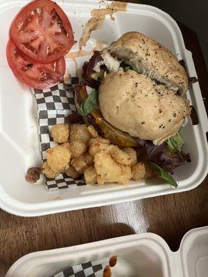 Burger with cheese curds