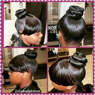 Top Knot with a Faux Bang