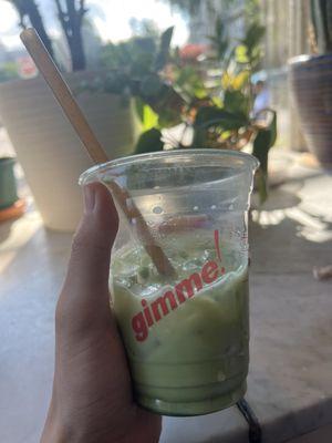 Iced Matcha Latte with Oat Milk