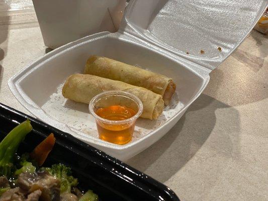 1/2 of the spring rolls