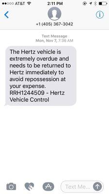 Hertz sent this 2 weeks after returning my car. Called bunch of times but still had my bank account drained two weeks before Christmas.