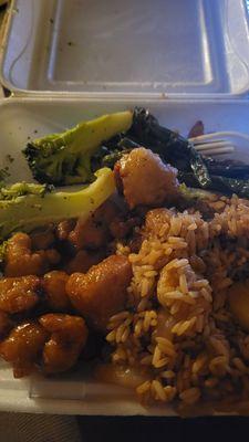 Mango Chicken   Shrimp Fried Rice   Broccoli